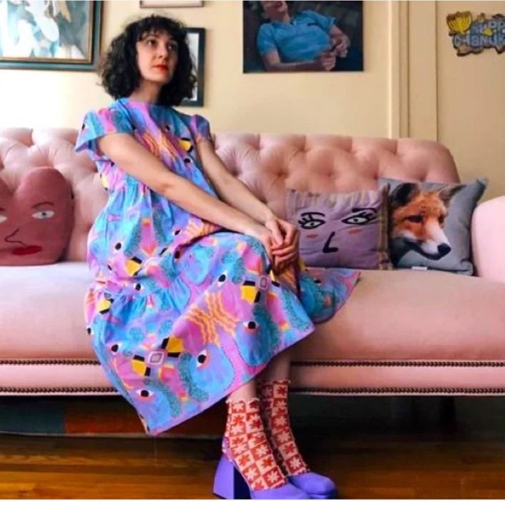 NOOWORKS Frida Dress in Mucci Eye Print